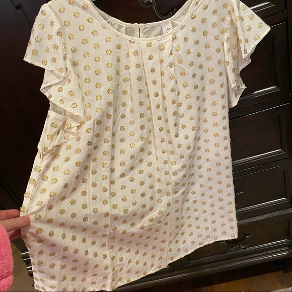Anthropology Aria shimmer blouse M - Picture 4 of 10